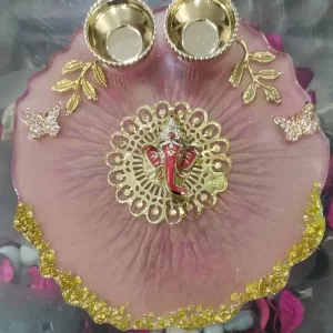 6 inch Resin Thali with Real chawal and roli