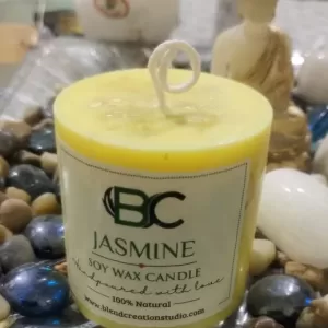 Jasmine Scented Pillar Candle | Handcrafted Fragrant Candle