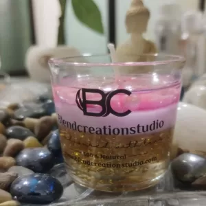 Pink Floral Gel Candle – Elegance in Every Glow
