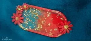 Elegant Red Capsule Tray